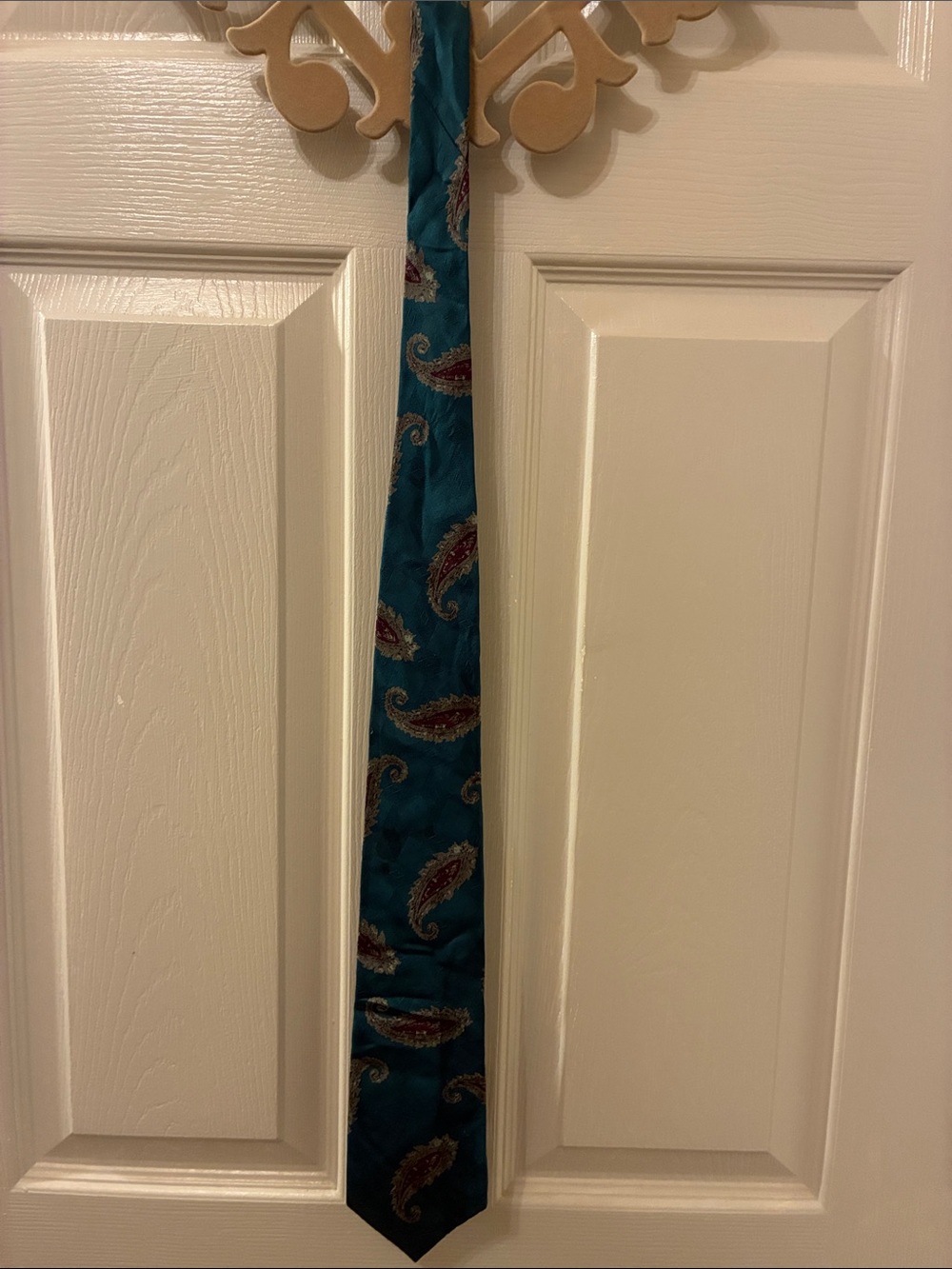 Teal Paisley Silk-Feel‎ Men's Tie
